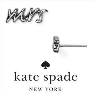 Kate Spade ‘Say Yes “Mrs” Stud’ Silver Earrings